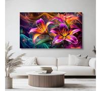 Fantastique Plantes Fleurs Impressions sur Toile Coloré, 120 x 50 cm Deco Tableau Murale Decoration Salon Peinture Tableaux Chambre Toiles pour Maison Bai Cuisine Décor Mural