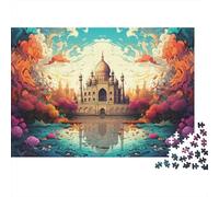 Fantastique Taj Mahal 1000 Pièce Carton Extra Épais Jeu De Puzzle pour Enfants Débutants Jeu Amusant Et Stimulant Soulagement du Stress Idée Cadeau 38x26cm/1000pcs