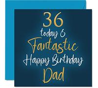 Fantastiques cartes d'anniversaire 36 ans pour papa - 36 Today & Fantastic - Carte d'anniversaire pour papa la part son fils et sa fille cadeaux d'anniversaire pour père cartes vœux d'anniversaire