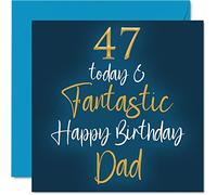 Fantastiques cartes d'anniversaire 47 ans pour papa - 47 Today & Fantastic - Carte d'anniversaire pour papa la part son fils et sa fille cadeaux d'anniversaire pour père cartes vœux d'anniversaire