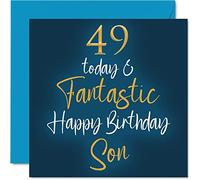 Fantastiques cartes d'anniversaire 49 ans pour fils - 49 aujourd'hui et fantastique - Carte d'anniversaire pour fils de la part de maman ou papa, cadeaux d'anniversaire pour fils, 145 mm x 145 mm,