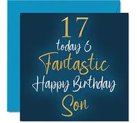 Fantastiques cartes d'anniversaire pour fils - 17 Today & Fantastic - Carte d'anniversaire pour fils de la part de maman ou de papa cadeaux d'anniversaire de fils cartes d'anniversaire de