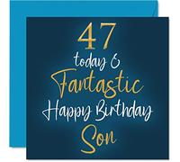 Fantastiques cartes d'anniversaire pour fils - 47 Today & Fantastic - Carte d'anniversaire pour fils de la part de maman ou de papa cadeaux d'anniversaire pour fils cartes d'anniversaire