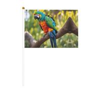 Fantastiques drapeaux double face en plumes de perroquet et mini drapeaux à bâton, adaptés pour la décoration de fête et les activités d'équipe