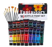 Fantastory Lot de 26 tubes de peinture acrylique de 36 ml ; excellent pouvoir couvrant, haute résistance à la lumière, peinture acrylique imperméable, avec blanc et or supplémentaires ; pour toile