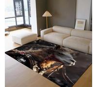 Fantasy Alpaga Tapis Mystérieux Vintage Art Déco d’intérieur antidérapant Doux Lavable Mince Rectangle Tapis pour Porche d’entrée 140x200cm