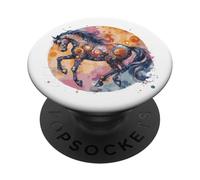 Fantasy Année du Cheval 2026 Zodiaque Chinois PopSockets PopGrip Adhésif