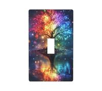 Fantasy Art Arc-en-ciel Arbre Lumière Interrupteur Décoratif Unique Bascule Plaque Murale 1 Gang pour Cuisine Ferme Chambre Salle de Bain Art Décor