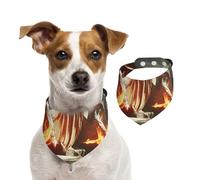 Fantasy Art Écharpe dragon de feu pour animal domestique bandana printemps été coton doux écharpe chiot écharpes réglables accessoires pour petites, moyennes et grandes, filles, garçons, chiot, taille