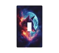 Fantasy Art Plaque murale décorative pour interrupteur Motif renard et lune Pour cuisine, ferme, chambre à coucher, salle de bain