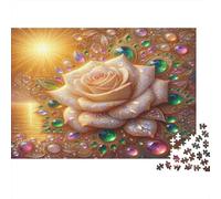 Fantasy Art Puzzle À Assembler 1000 Pièces Matériau Recyclable Gemstone Rose Adulte Puzzles Temps De Jeu en Famille Props Intéressant Jeu De Famille pour Femmes 38x26cm/1000pcs