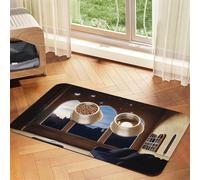 Fantasy Art - Tapis d'alimentation extérieur de la fenêtre pour animaux de compagnie - Nappe en cuir absorbant - Imperméable - Pas de taches - Séchage rapide - Antidérapant - 60 x 40 cm