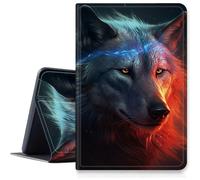 Fantasy Art Wolf Étui pour iPad Pro 13" M4 2024, résistant aux chocs, pliable en cuir synthétique, support réglable avec mise en veille/réveil automatique pour iPad Pro M4 2024 13"