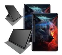 Fantasy Art Wolf Étui pour Samsung Galaxy Tab S8 Plus 2022/S7 FE 2021/S7 Plus 2020 12,4 pouces, support pliable rotatif à 360 degrés, plusieurs angles de vue avec mise en veille/réveil automatique