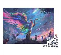Fantasy Artwork Magical Creatures in A Colorful Sky Décoration Murale en Métal 52x38cm/1000pcs pour Le Coin Bar, pour Le Bureau, Le Studio Et L’Atelier Créatif