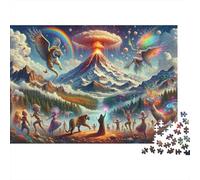 Fantasy Artwork with Animals and Nature Puzzle 1000 Pieces Cadeau Unique Jeu Éducatif Challenge Toy À De Qualité Supérieure Peinture Art pour Adultes Et Enfants 38x26cm/1000pcs
