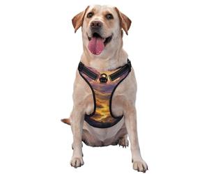 Fantasy Autumn Mystical Valley Rolling Hills Harnais réglable réfléchissant Oxford facile à contrôler pour chien de taille moyenne et grande