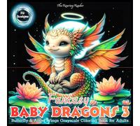 Fantasy Baby Dragons 3 Butterfly & Angel Wings Grayscale Coloring Book for Adults: Featuring Adorable Tiny Dragons with Butterfly and Angel Wings in ... Mindfulness, 52 Unique Grayscale Design