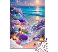 Fantasy Beach Sunset 1000 Morceaux Papier Écologique Casse-tête Amateurs Puzzle Niveau Difficulté Équilibré Facile Nettoyer Divertissement Weekend 38x26cm/1000pcs