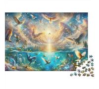 Fantasy Birds Ocean Scene Puzzle 1000 Pièces Educa Jouet en Bois Jeu D'Intelligence Décoration Intérieure Jeu Éducatif Challenge Toy Adultes Et Enfants À Partir De 14 Ans 70x50cm/1000pcs