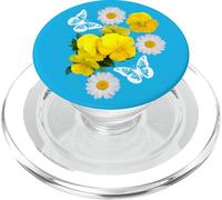 Fantasy Blanc Papillon Marguerites Jaunes Pensées Formes Mania PopSockets PopGrip pour MagSafe