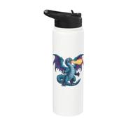 Fantasy Blue Fire Dragon Stainless Steel Insulated Water Bottle