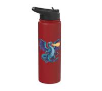Fantasy Blue Fire Dragon Stainless Steel Insulated Water Bottle