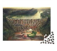 Fantasy Book Library Colourful Serene Sunset Path 1000 Pcs Jigsaw for Adults & Kids Unique Challenging Fun Activity 38x26cm/1000pcs