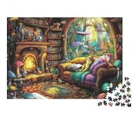 Fantasy Book Nook 100% Recycled Cardboard Cozy Reading Nook 1000 Piece Jigsaws Adults and Children Challenging Brainteasing 38x26cm/1000pcs