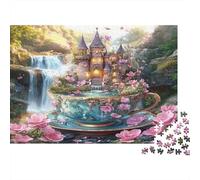 Fantasy Castle Tea Colourful Teacup Castle Falls 1000 Pieces Jigsaws Adults and Children Fun Activity for Rainy Days 38x26cm/1000pcs
