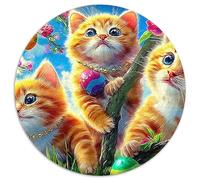 Fantasy Cat Scène 1000 Pièces Puzzle pour Adultes Et Enfan Puzzle Rond Décompression Créative Jeu Cadeau Unique 1000pcs (67.5x67.5cm)