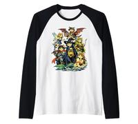 Fantasy Cats Wizards Fairy Medieval RPG Gamer Cat Lover Manche Raglan