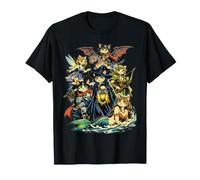 Fantasy Cats Wizards Fairy Medieval RPG Gamer Cat Lover T-Shirt