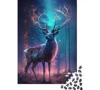 Fantasy Cerf Forêt 1000 Pièces Carton Extra Épais Puzzle De Bricolage Amants De Famille Jeu De Famille Amusant Et Stimulant Belle Décoration 52x38cm/1000pcs