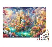 Fantasy City avec Un Dragon Volant Puzzle De 1000 Pièces Ville rêvée Puzzles Classiques pour Enfants Et Adultes 70x50cm/1000pcs
