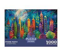 Fantasy Cityscape Art Carton De Haute Qualité Bords Lisses, Excellente Activité D’intérieur pour Le Jeu Seul Et Les Liens Familiaux 38x26cm/1000pcs