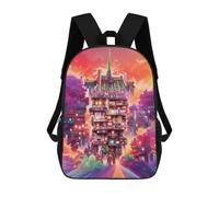 Fantasy Cityscape Vibrant Urban Dreamscape Sac À Dos Enfant, Cartable, Sacs À Dos Scolaires Imprimés En 3D Pour Élèves Du Primaire Et Du Collège, Cadeau D'anniversaire Pour Adolescents 17inch