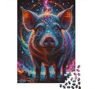 Fantasy Cochon Magique Puzzle 1000 Pièces pour Adultes Animaux Puzzles 1000 Pièces Jeu Éducatif Cadeau 38x26cm/1000pcs