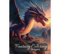 Fantasy Coloring : Dragons | Adult Grayscale Coloring Book | Fantastical Dragon Scenes