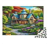 Fantasy Cottage Garden 100% Recycled Cardboard Forest Cottage House 1000 Piece Puzzle for Adults The Impossible Challenge 38x26cm/1000pcs