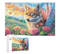 Fantasy d'hiver avec Renard, Pattes d'ours, Montagne de Neige Puzzle 1000 Pièces pour Adolescents 14+ Activité du W nd Raisonnement Logique Cadeau pour 1000 PCS