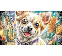 Fantasy-Dog-in-Cosmic-Town 1000 pièces Défi de Jeu éducatif Puzzle Idée Cadeau Parfaite Puzzle pour Adultes et Enfants Beau Puzzle de décoration 38x52/1000 pièces