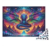 Fantasy Dragon Art Colourful Cute Baby Dragon 1000 Pieces Jigsaw for Adults The Impossible Challenge Brain Development 38x26cm/1000pcs