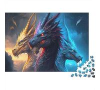 Fantasy Dragon Art Puzzle 1000 Pièces Adulte avec Clic Parfait,Ensemble De Casse-tête en Puzzle énigme De Compétence Logique pour Un Hobby Créatif,Puzzle À La Meilleure Évaluation 38x26cm/1000pcs