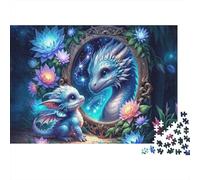 Fantasy Dragon Baby Colourful Moon Castle Dragon 1000 Pieces Jigsaw for Adults The Impossible Challenge Brain Development 70x50cm/1000pcs