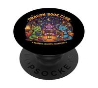 Fantasy Dragon Book Club Lecture Dragons PopSockets PopGrip Adhésif
