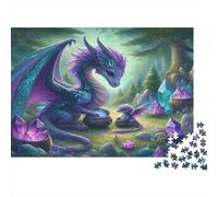 Fantasy Dragon Scene 100% Recycled Cardboard Purple Crystal Dragon 1000 Piece Jigsaws Adults and Children Challenging Brainteasing 70x50cm/1000pcs