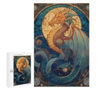 Fantasy Dragon Stained Glass Artwork Puzzle 1000 Pièces Educa Jouet en Bois Cadeau Unique Décoration Intérieure Jeu Éducatif Challenge Toy Adultes Et Enfants À Partir De 14 Ans 1000 PCS