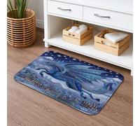 Fantasy Dragon Tapis de bain à séchage rapide Motif créature mystique Bleu 40,6 x 61 cm
