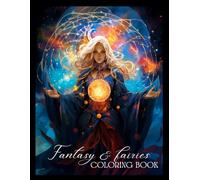 Fantasy fairies coloring book with dragons, mystical creatures, landscapes and more: Stress relief gifts adults